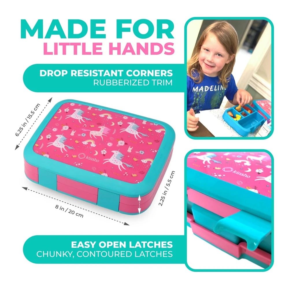 Lonchera Bento Infantil - 5 Secciones para Control de Porciones