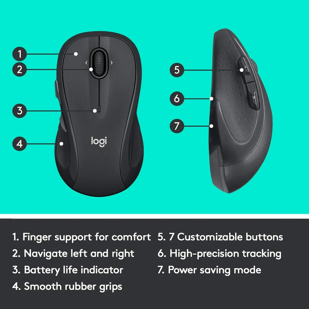 MOUSE INALÁMBRICO M510 LOGITECH | GRAFITO