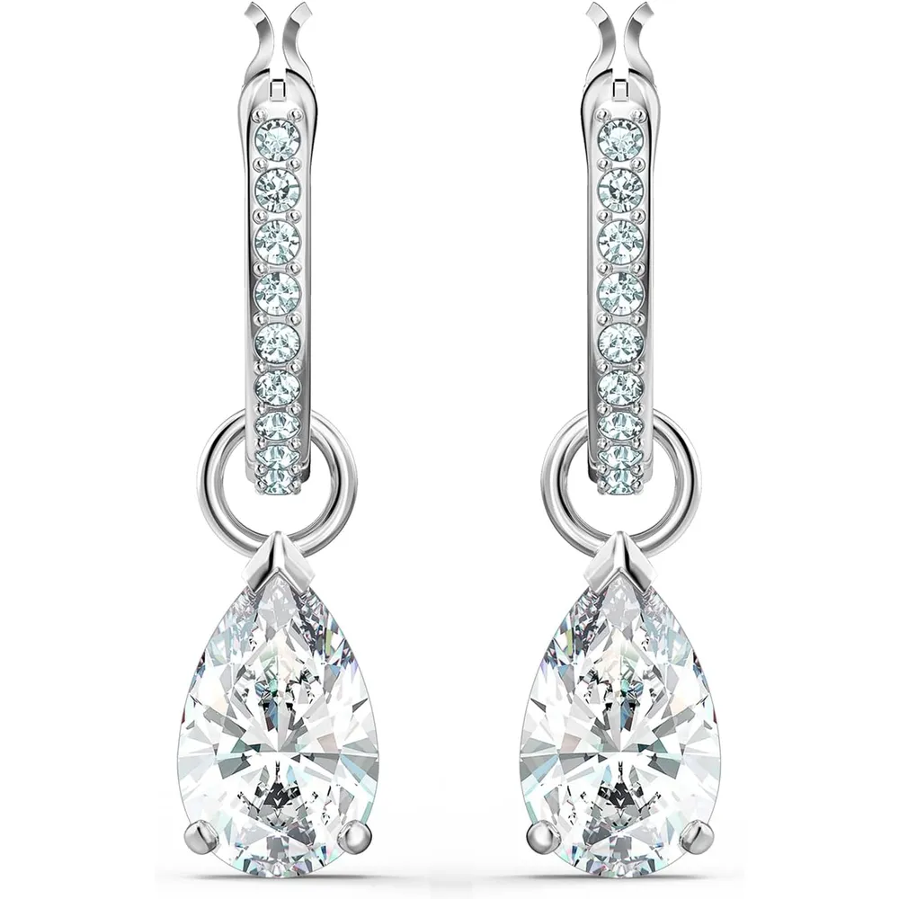 SWAROVSKI ARETES MINI HOOP CRISTAL STILLA ATTRACT ACABADO RODIO PARA MUJER | PLATEADO