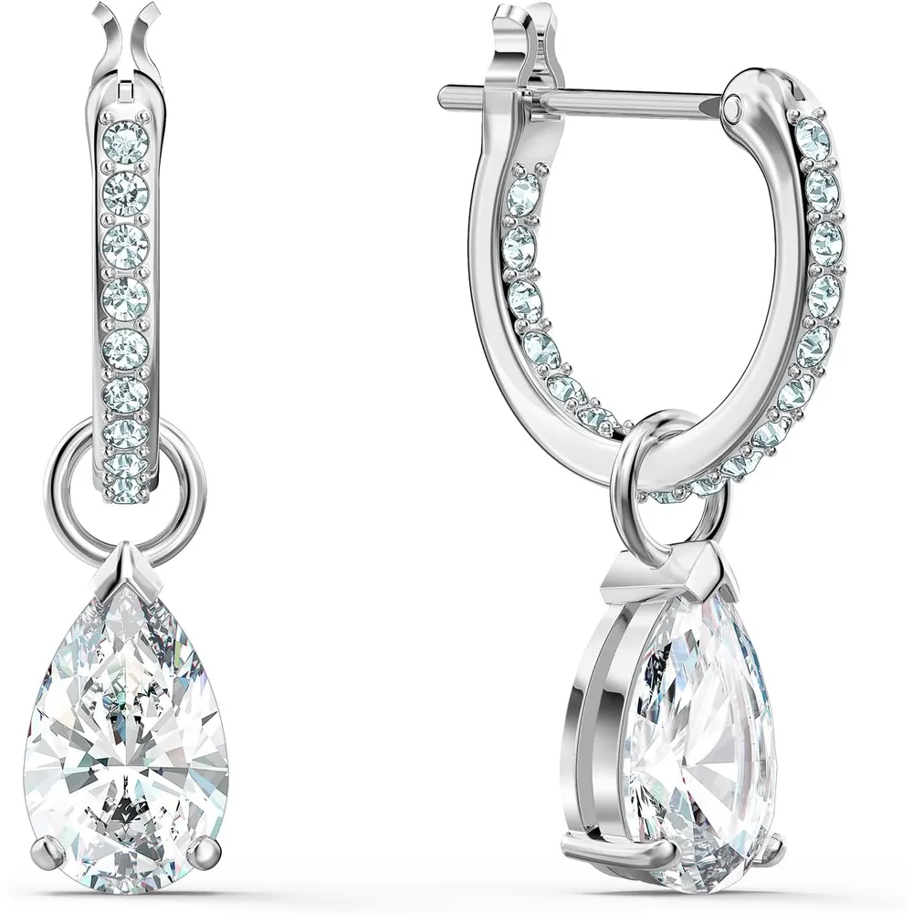 SWAROVSKI ARETES MINI HOOP CRISTAL STILLA ATTRACT ACABADO RODIO PARA MUJER | PLATEADO