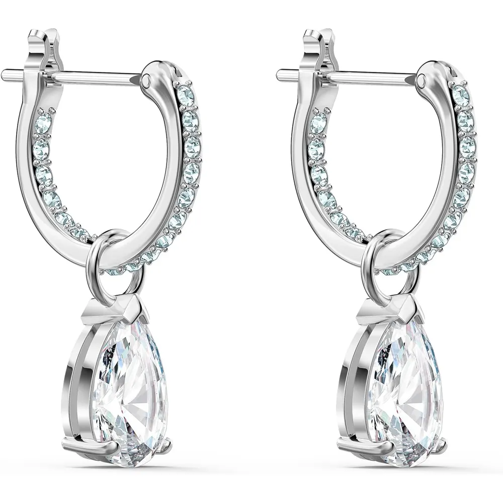 SWAROVSKI ARETES MINI HOOP CRISTAL STILLA ATTRACT ACABADO RODIO PARA MUJER | PLATEADO