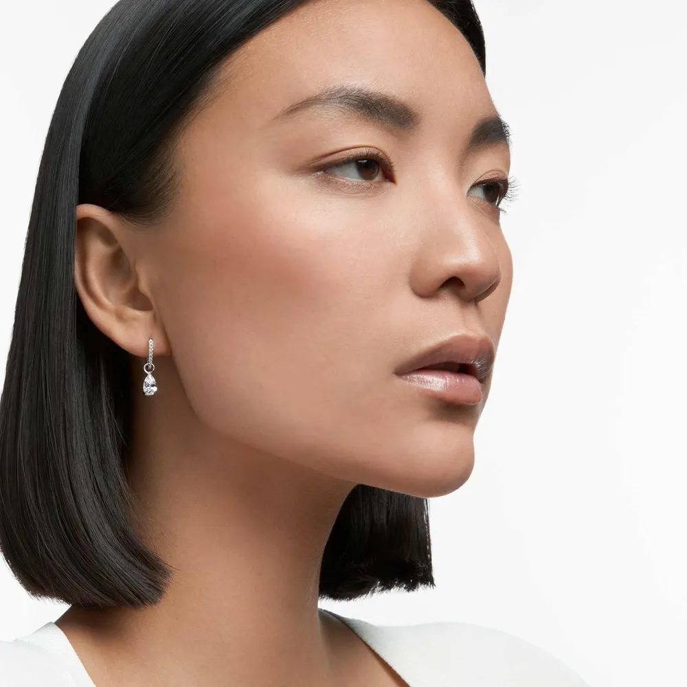 SWAROVSKI ARETES MINI HOOP CRISTAL STILLA ATTRACT ACABADO RODIO PARA MUJER | PLATEADO