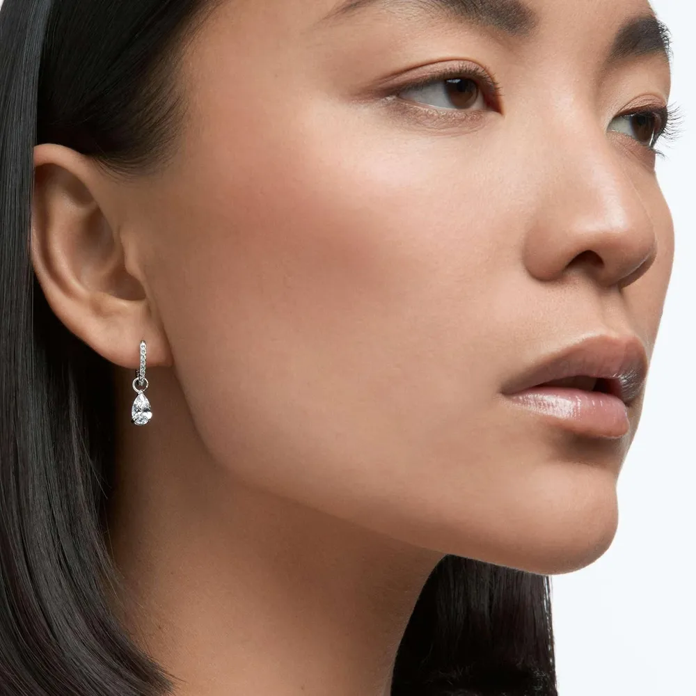 SWAROVSKI ARETES MINI HOOP CRISTAL STILLA ATTRACT ACABADO RODIO PARA MUJER | PLATEADO