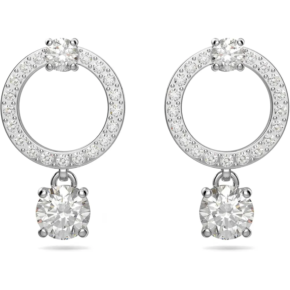 SWAROVSKI ARETES STUD CÍRCULO ATTRACT ACABADO RODIO PARA MUJER | PLATEADO