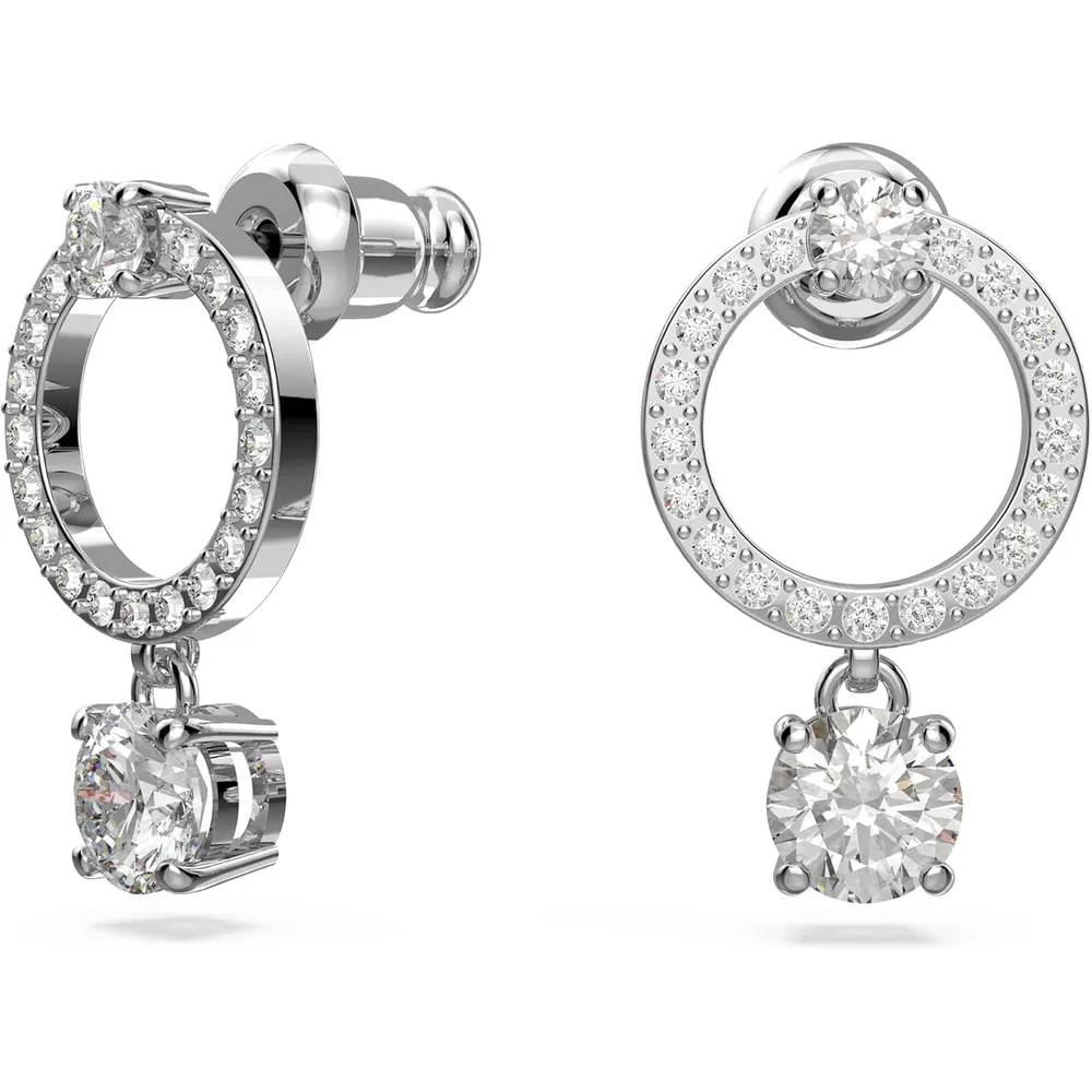 SWAROVSKI ARETES STUD CÍRCULO ATTRACT ACABADO RODIO PARA MUJER | PLATEADO