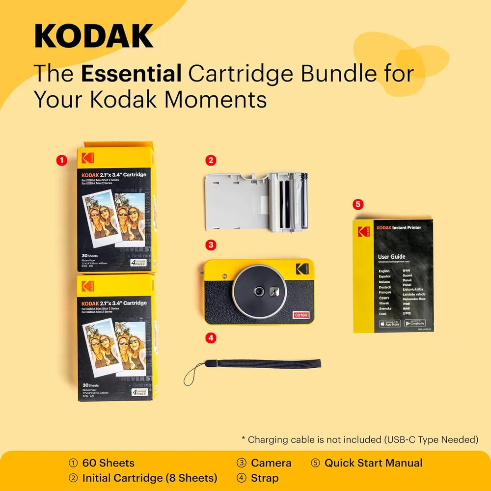 Kodak Mini Shot 2 Retro cámara impresora 2 en 1 | Blanco / Negro