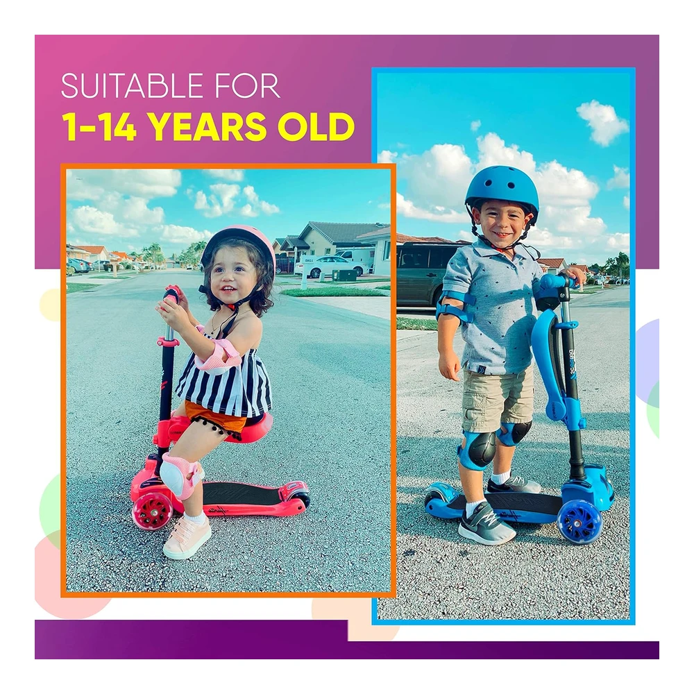 b088ty63yb_2.webp Patineta para niños - Stand y Cruise - Plegable de Juguete con Altura Ajustable - Antideslizante - Luces de Rueda Intermitentes