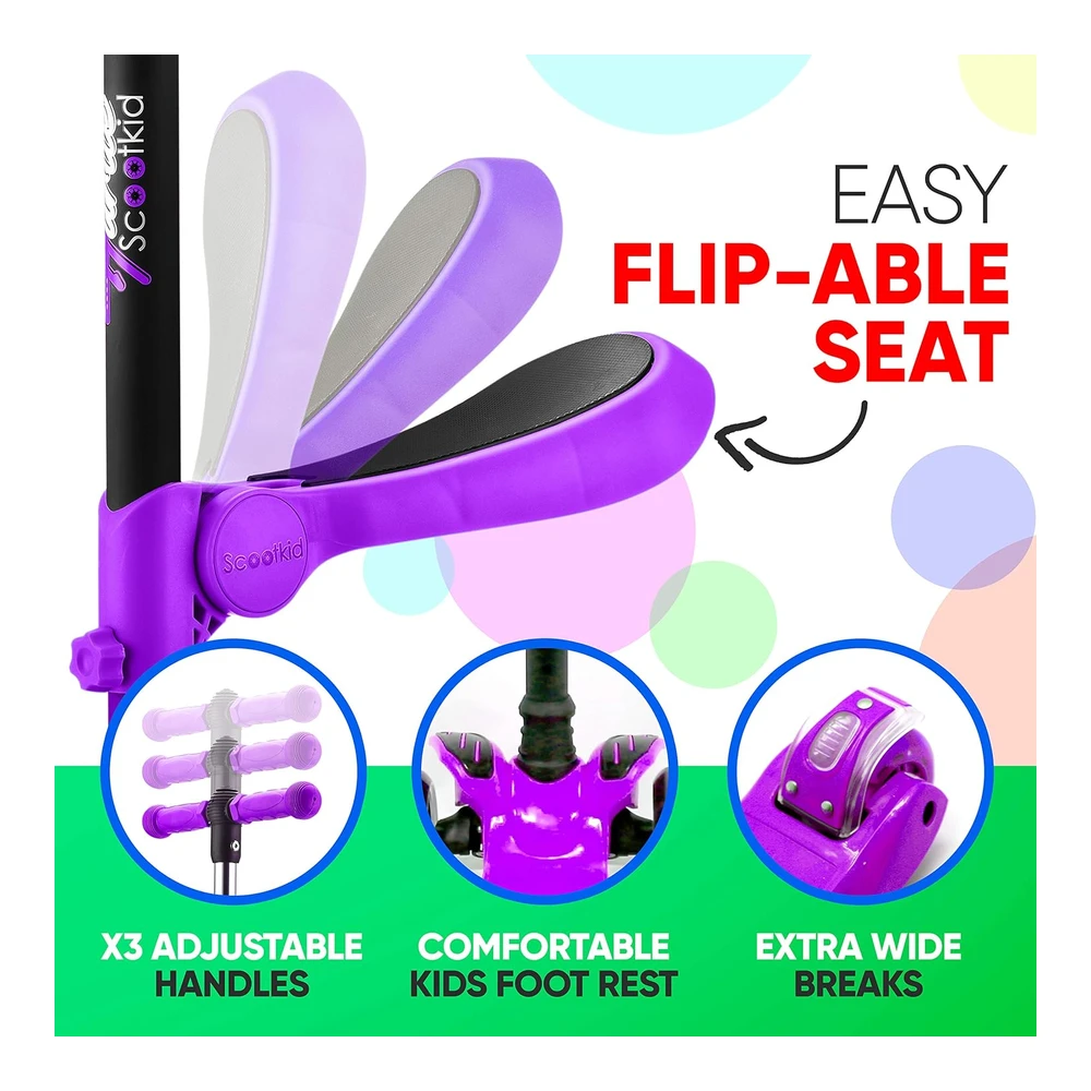 b088ty63yb_4.webp Patineta para niños - Stand y Cruise - Plegable de Juguete con Altura Ajustable - Antideslizante - Luces de Rueda Intermitentes