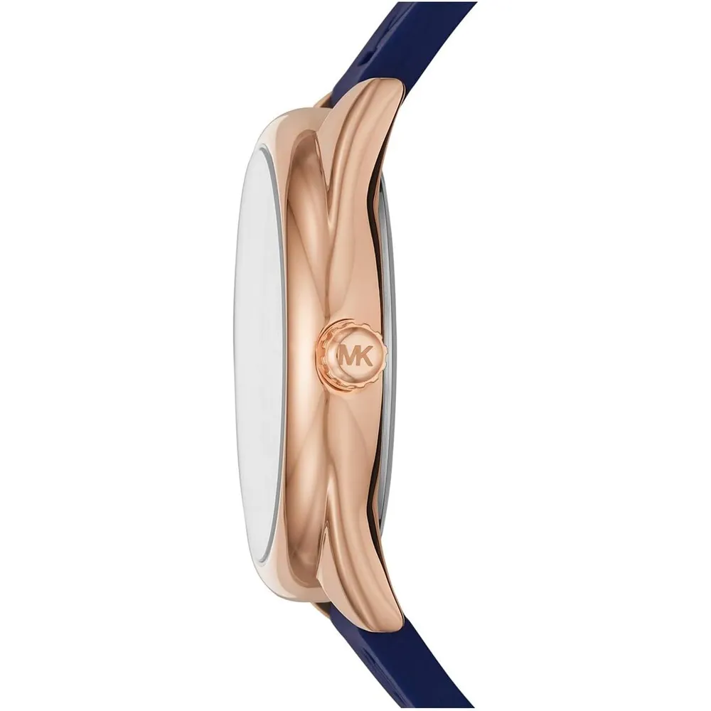 MICHAEL KORS Reloj Janelle MK7140 de acero inoxidable con tres manecillas con Movimiento de cuarzo | Oro Rosa - Azul