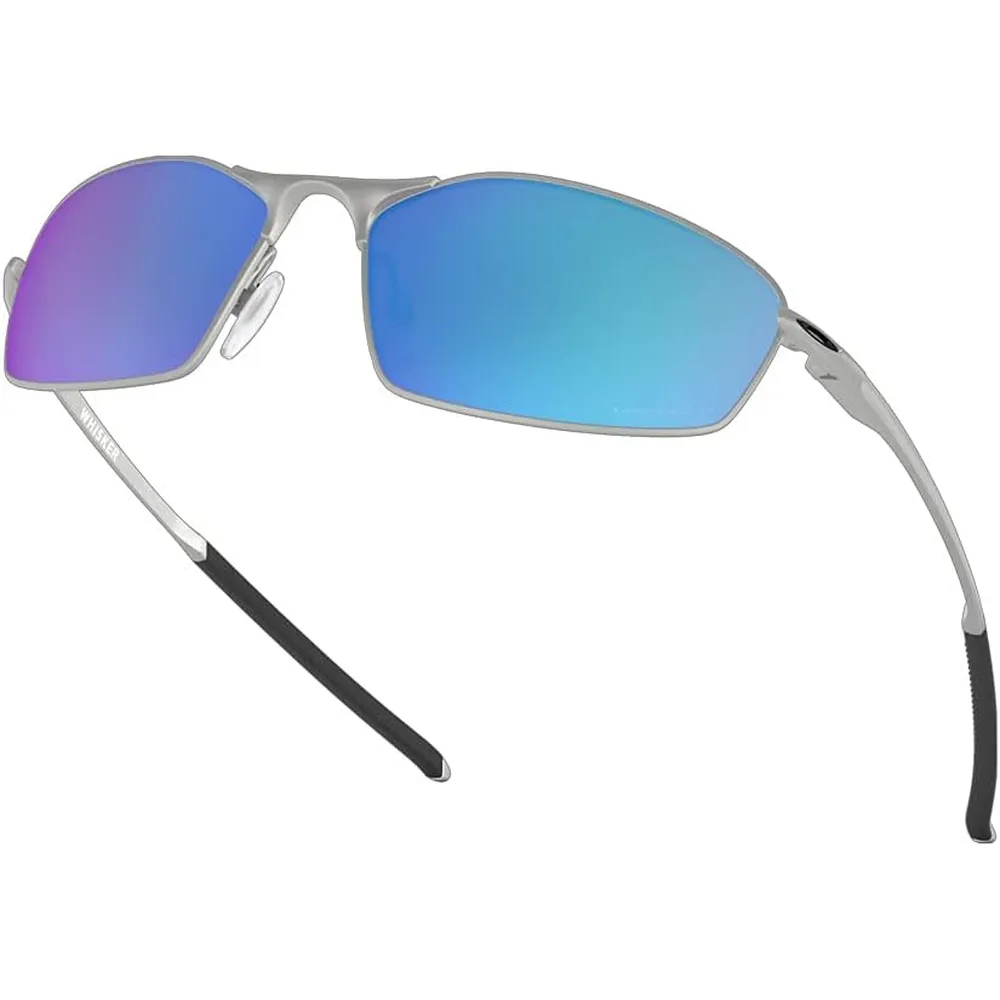 Oakley Whisker OO4141 Gafas de sol para hombre | Satin Chrome / Prizm Sapphire Iridium