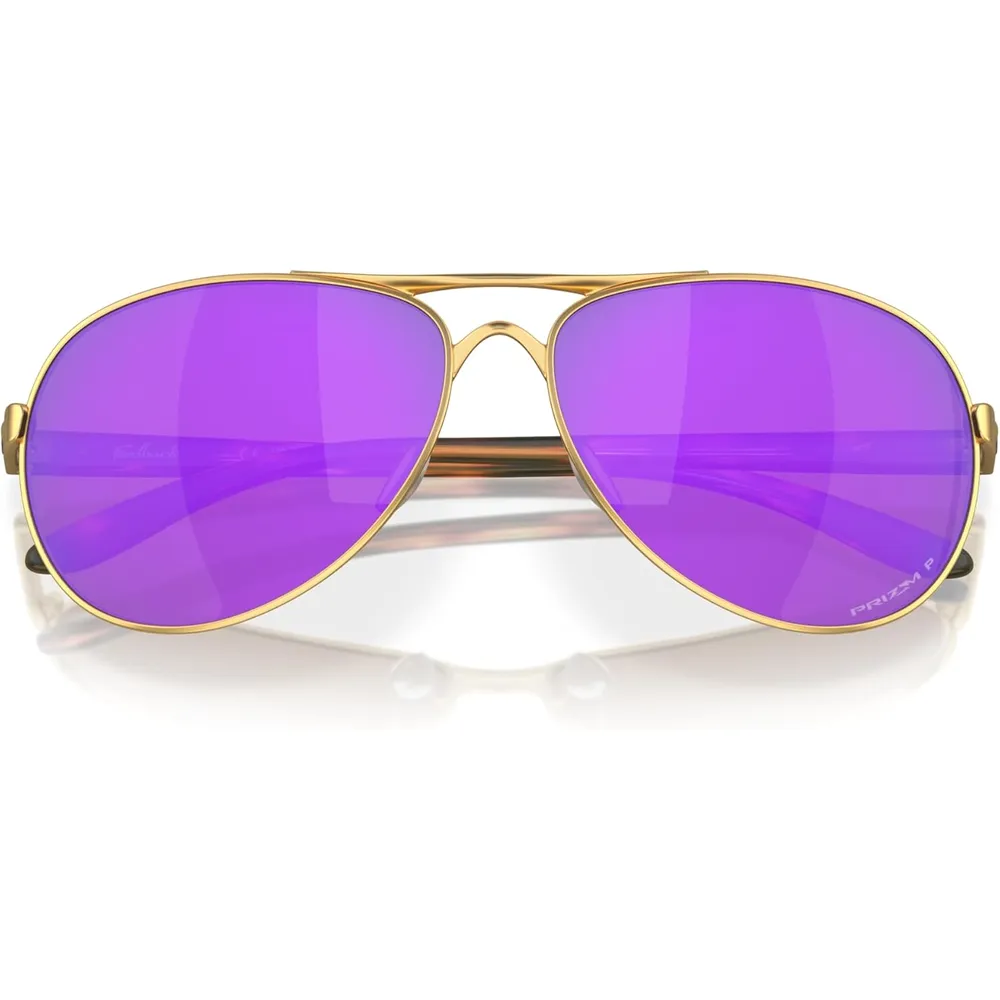 Oakley Split Time OO4129 Gafas de sol Aviator para mujer | Satin Gold / Prizm Violet