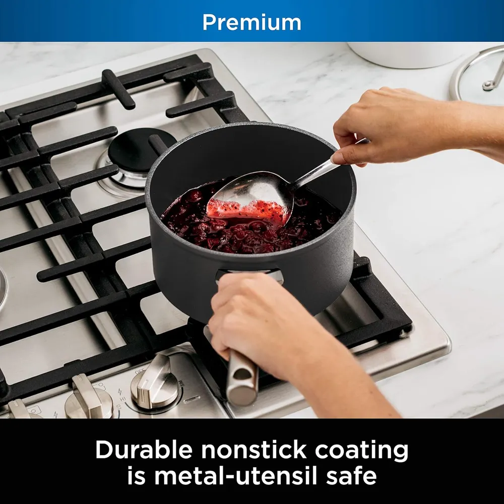 Ninja cacerola C30235 Foodi Neverstick Premium con tapa, antiadherente, 3.5 qt / 3,3 L | Gris Pizarra