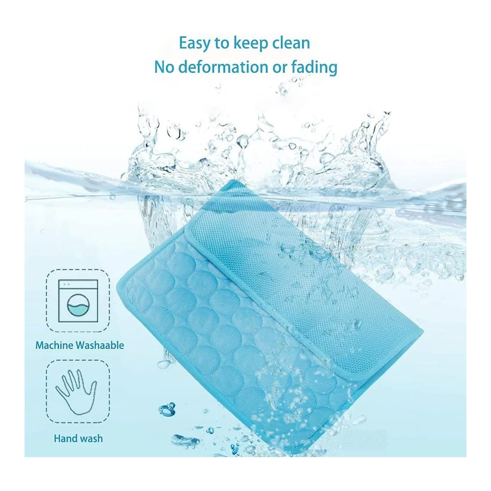 Microcosmos - Alfombrilla de Enfriamiento de Verano y Almohadilla de Dormir - Parte Superior de Absorción de Agua - Fondo Impermeable - Materiales Seguros - Fácil de Llevar y de Limpiar Mantiene El Enfriamiento para Mascotas - Niños y Adultos. (27 X 22") L