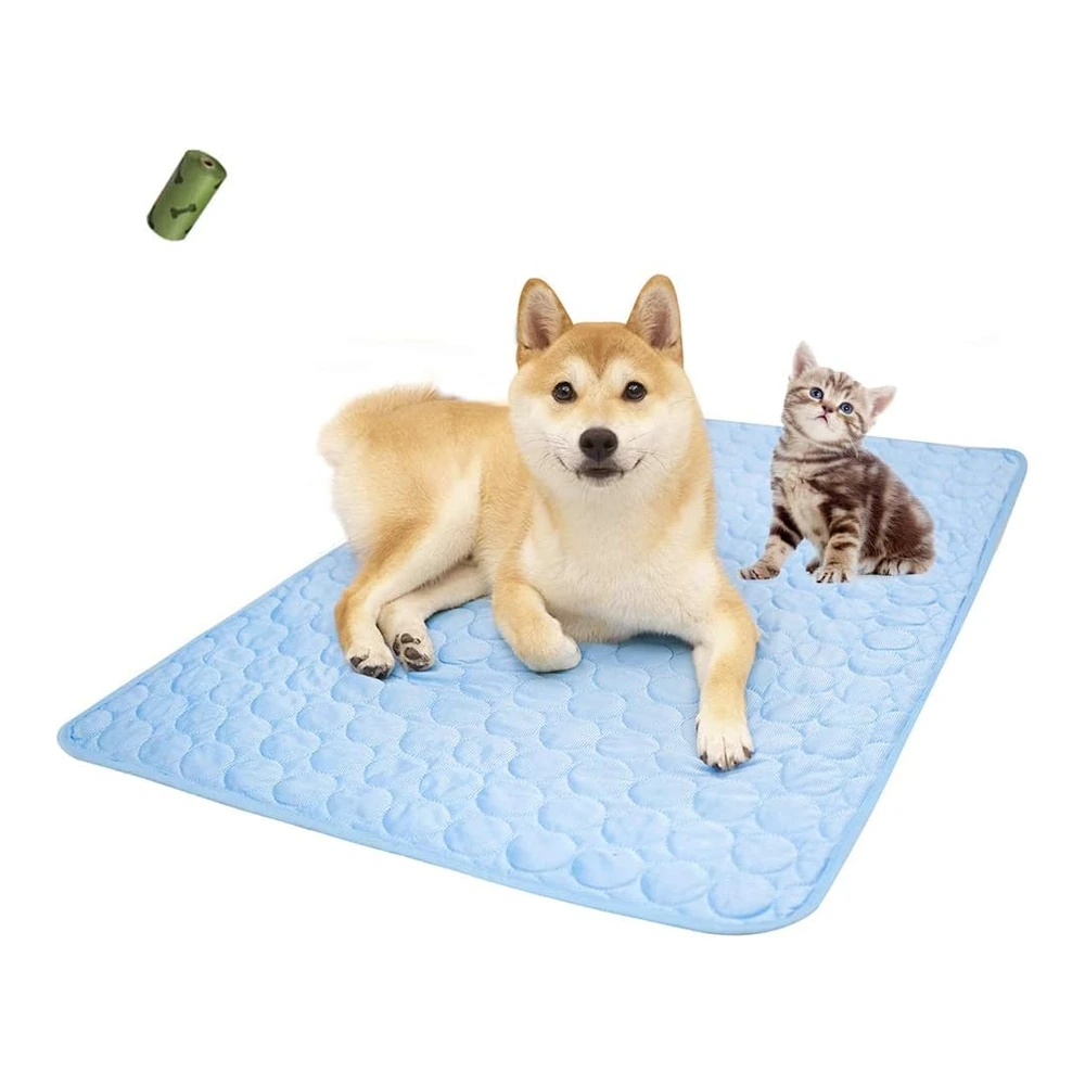 Microcosmos - Alfombrilla de Enfriamiento de Verano y Almohadilla de Dormir - Parte Superior de Absorción de Agua - Fondo Impermeable - Materiales Seguros - Fácil de Llevar y de Limpiar Mantiene El Enfriamiento para Mascotas - Niños y Adultos. (27 X 22") L