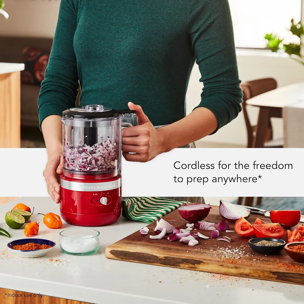 KITCHENAID KFCB519ER, PICADORA DE ALIMENTOS INALÁMBRICA 5 QT / 4.7 L | ROJO IMPERIO