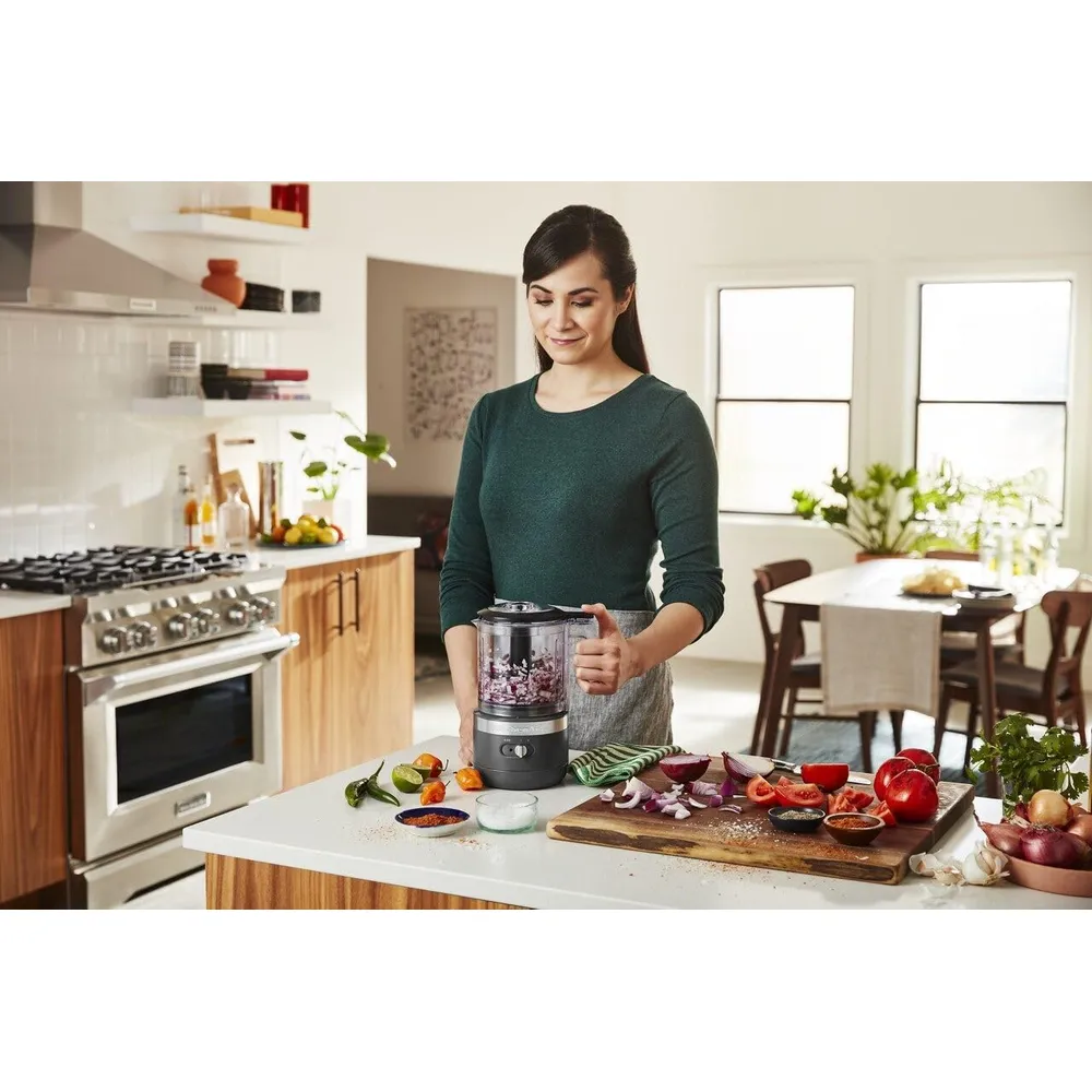 KITCHENAID KFCB519DG, PICADORA DE ALIMENTOS INALÁMBRICA 5 QT / 4.7 L | GRIS CARBÓN