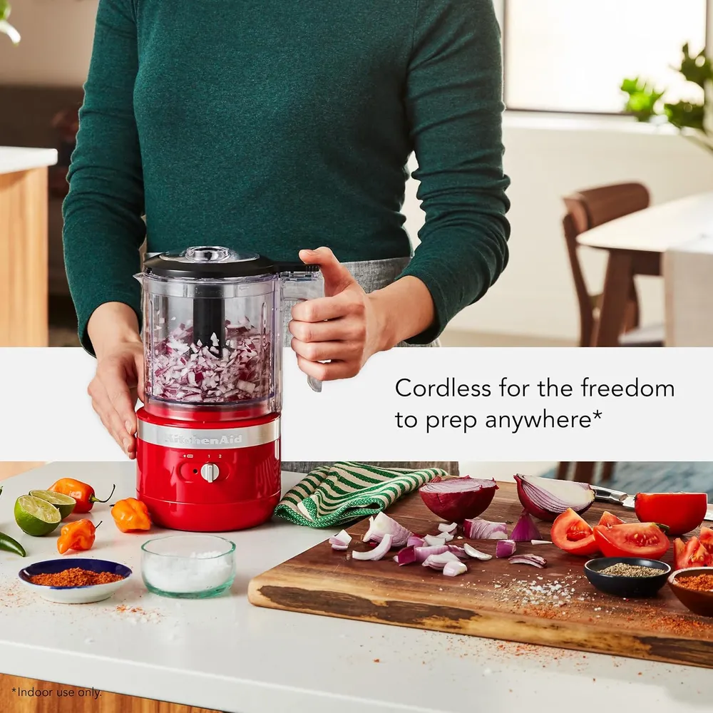 KITCHENAID KFCB519PA, PICADORA DE ALIMENTOS INALÁMBRICA 5 QT / 4.7 L | ROJO PASIÓN