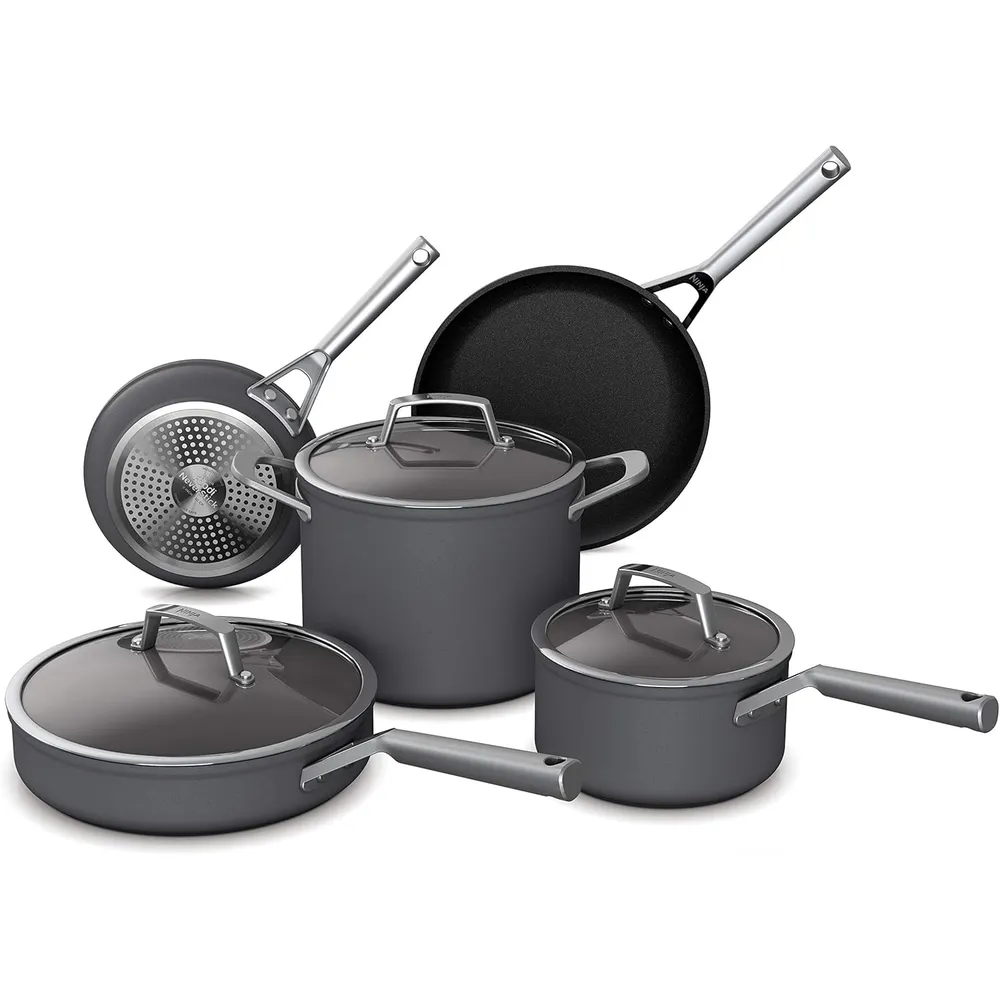 Ninja set cocina C38000 Foodi Neverstick Premium 8 piezas, antiadherente | Gris Pizarra