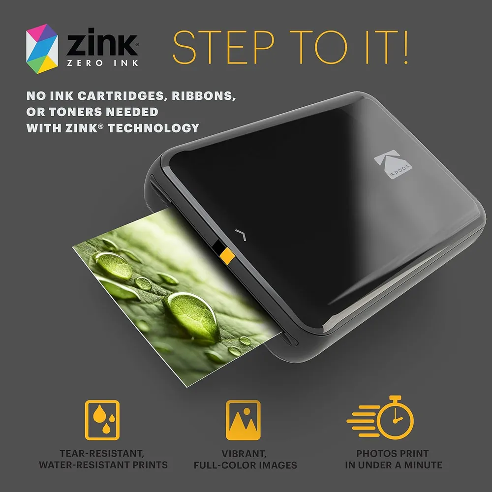Kodak Step impresora fotográfica portátil Zink Bluetooth | Negro