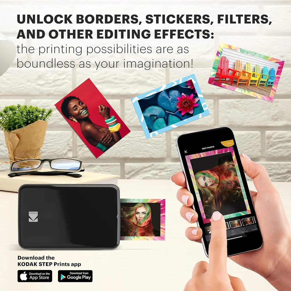 Kodak Step impresora fotográfica portátil Zink Bluetooth | Negro
