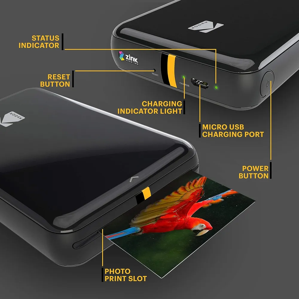 Kodak Step impresora fotográfica portátil Zink Bluetooth | Negro