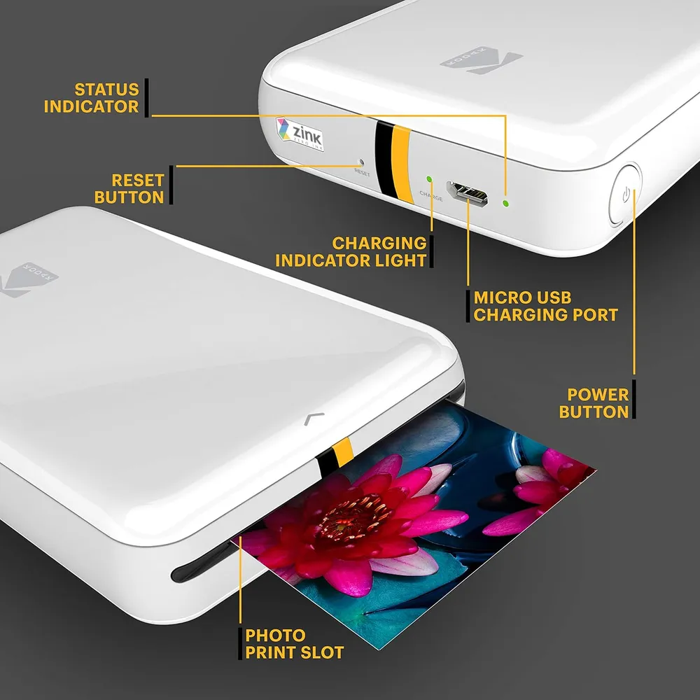 Kodak Step impresora fotográfica portátil Zink Bluetooth | Blanco