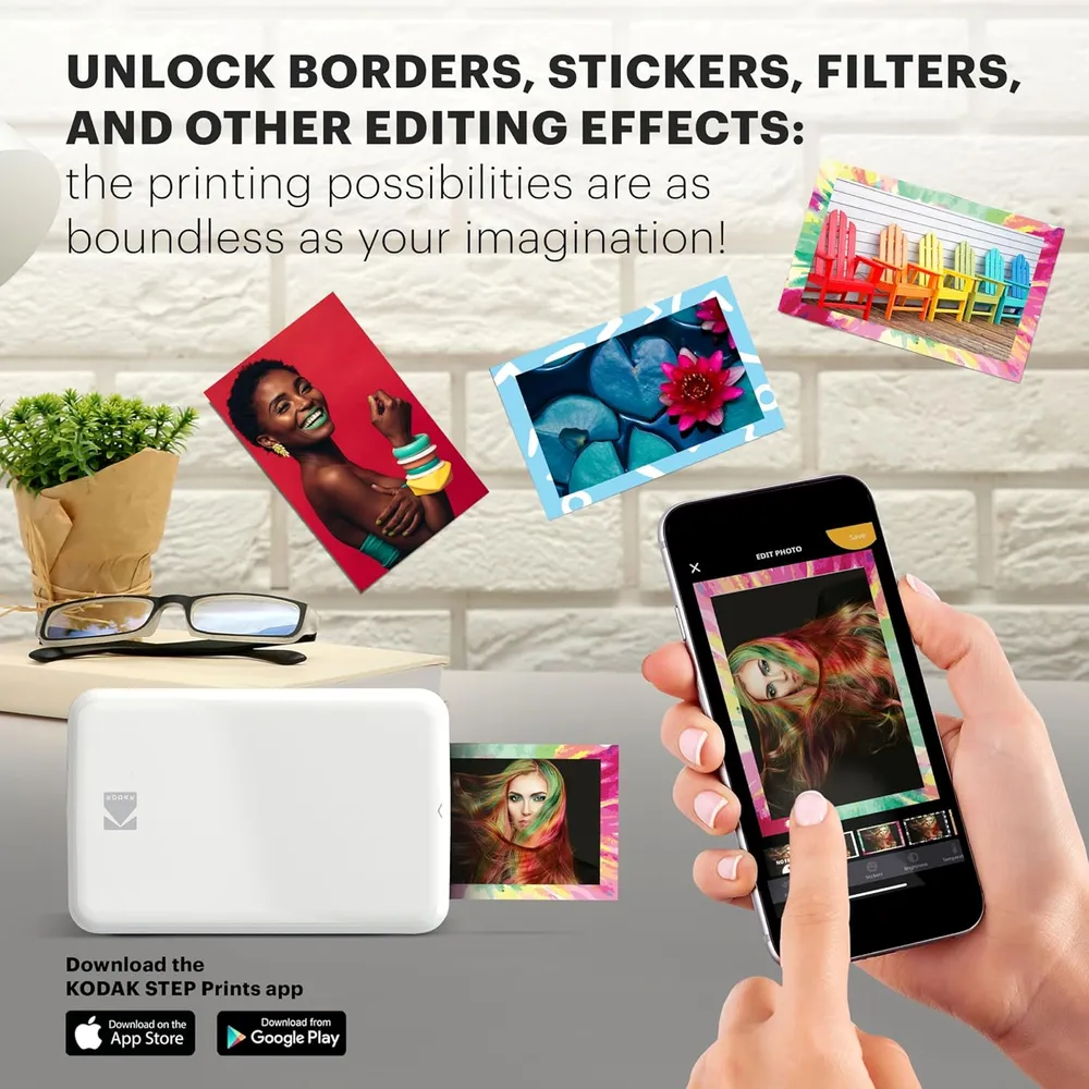 Kodak Step impresora fotográfica portátil Zink Bluetooth | Blanco