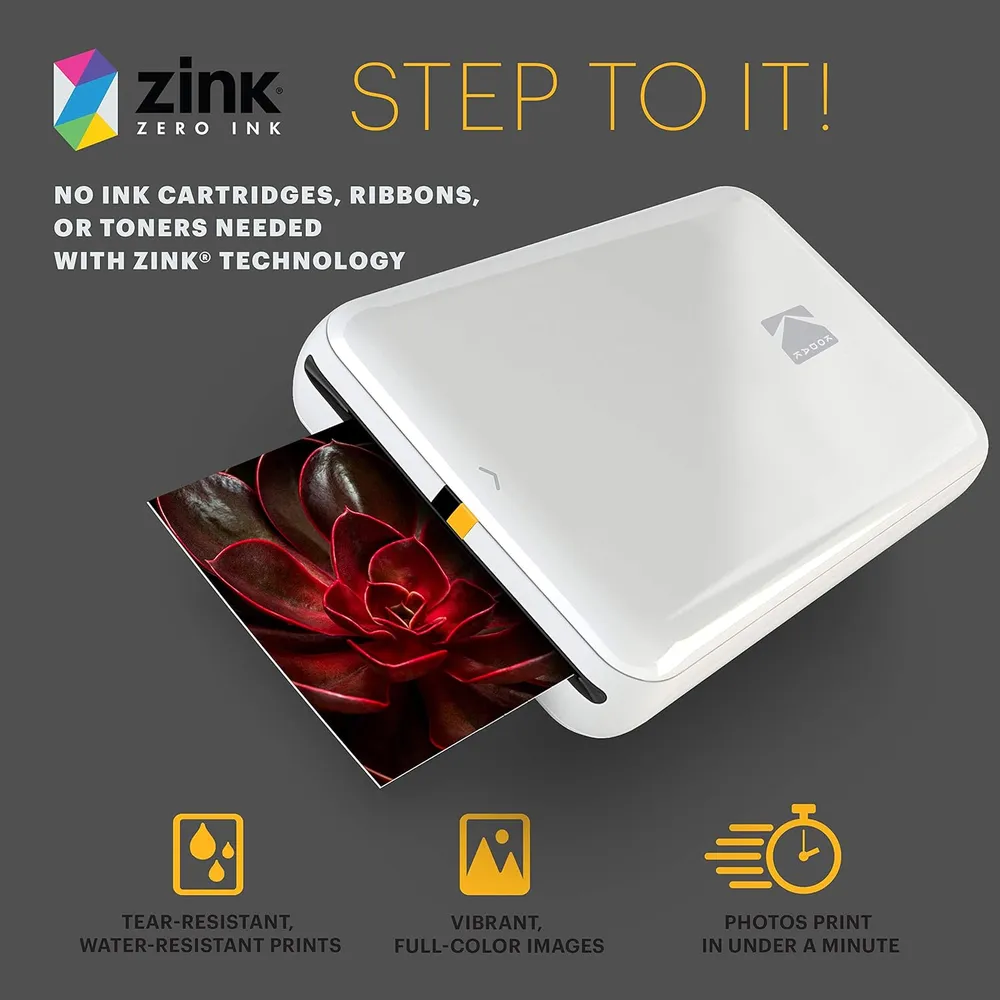 Kodak Step impresora fotográfica portátil Zink Bluetooth | Blanco