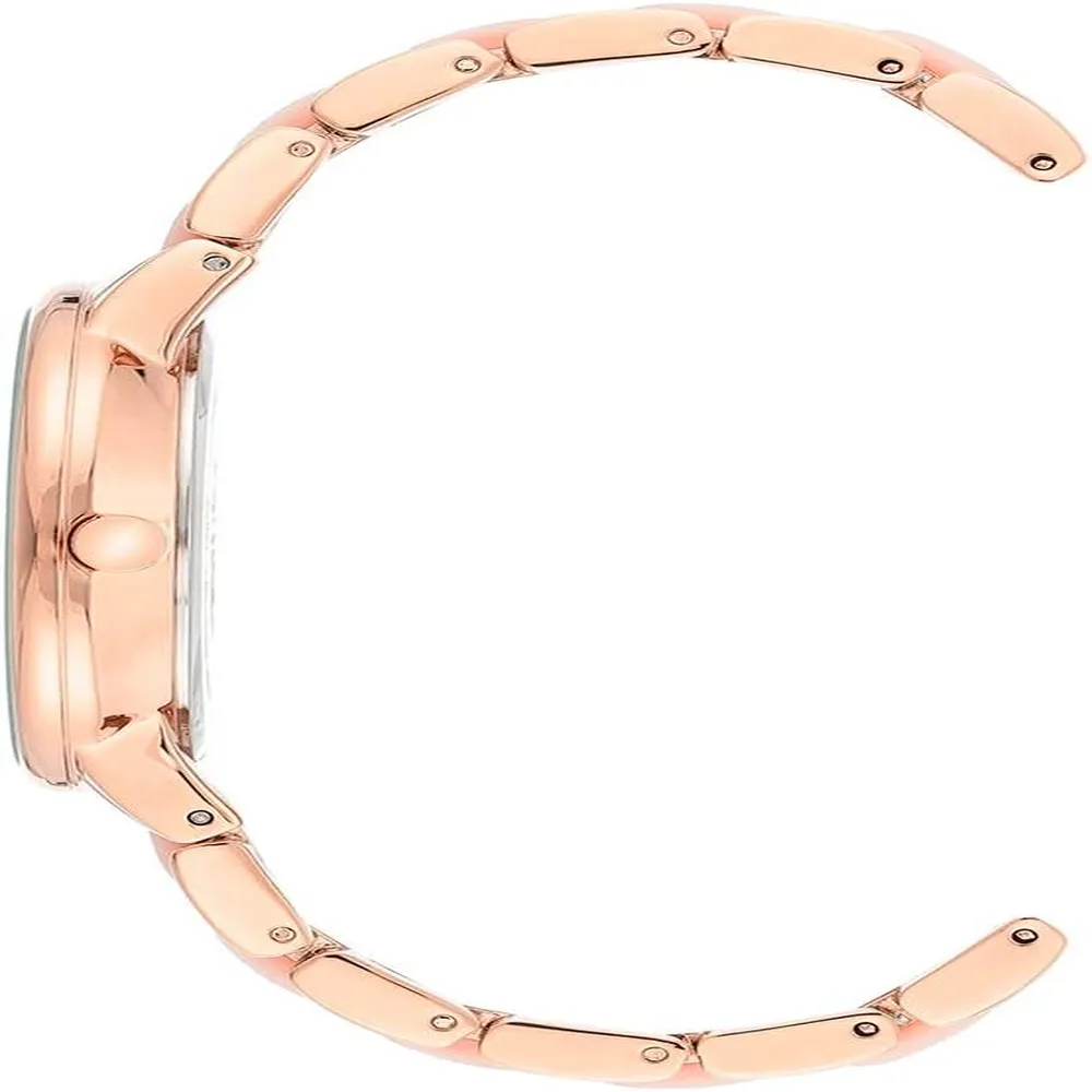 Anne Klein AK/1413LBSV reloj para mujer con pulsera de resina | 37 mm - Rosa nacarado/oro rosa
