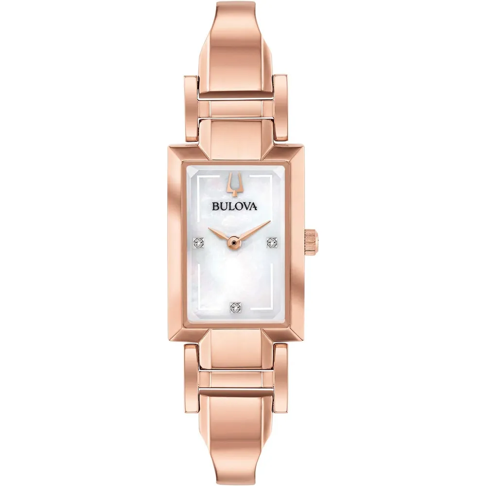 b08cvhs9tx_0_webp.webp Bulova reloj clásico mujer cuarzo dos agujas acero esfera diamantes rectangular | Oro Rosa