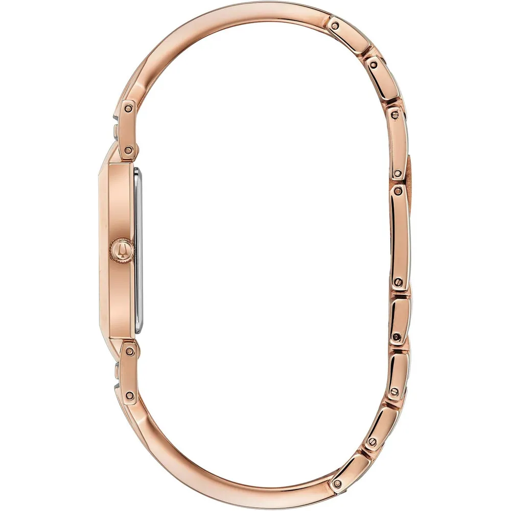b08cvhs9tx_1_webp.webp Bulova reloj clásico mujer cuarzo dos agujas acero esfera diamantes rectangular | Oro Rosa