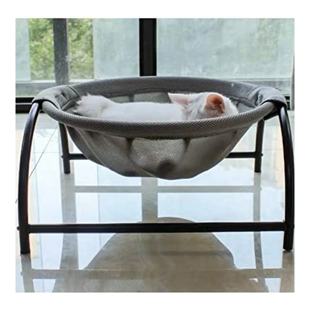 Junspow Cama para Gatos Hamaca para Mascotas Cama para Dormir Estructura Estable Desmontable Excelente Transpirabilidad Fácil | Azul