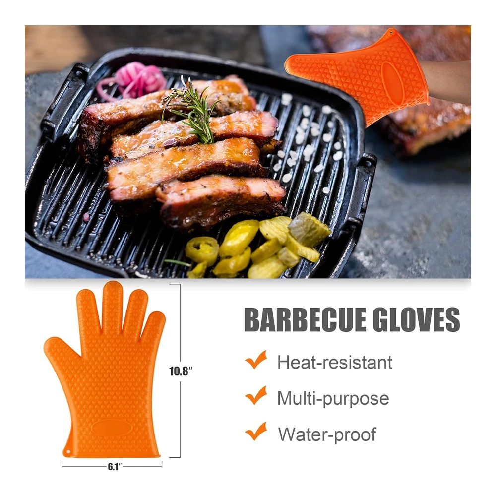 Romanticist - Kit de 26 Accesorios de Parrilla para Hombres y Mujeres - Herramientas de Barbacoa de Acero Inoxidable Resistentes con Guante y Sacacorchos - Juego de Utensilios de Parrilla En Bolsa de Lona Portátil para Exteriores - Camping - Patio Trasero - Color Marrón