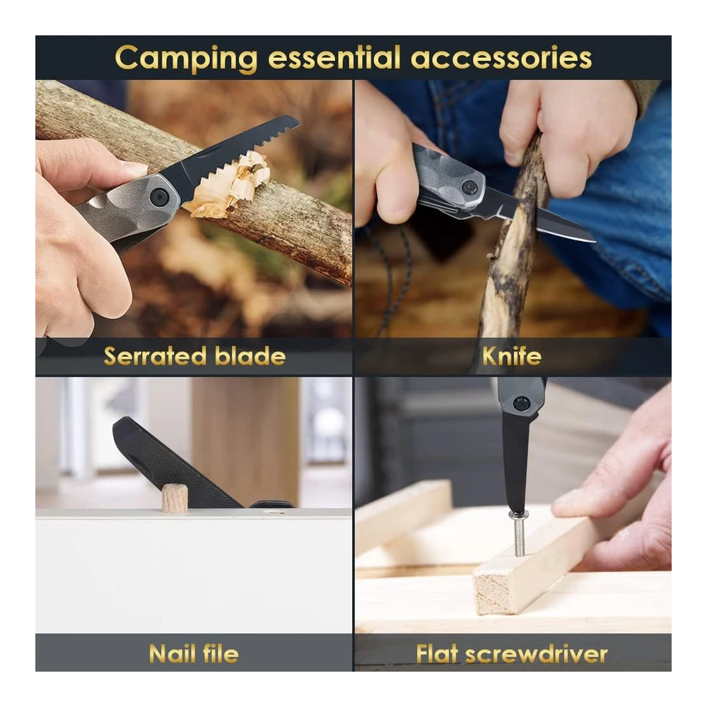 Multiherramienta Accesorios de Campamento para Hombres - Regalos de Papá - 13 En 1 - Multiherramientas de Supervivencia - Martillo de Navidad - Accesorios Geniales para Adultos - Él - Novio - Marido - Abuelo - Mujeres - Cumpleaños - San Valentín - Padres