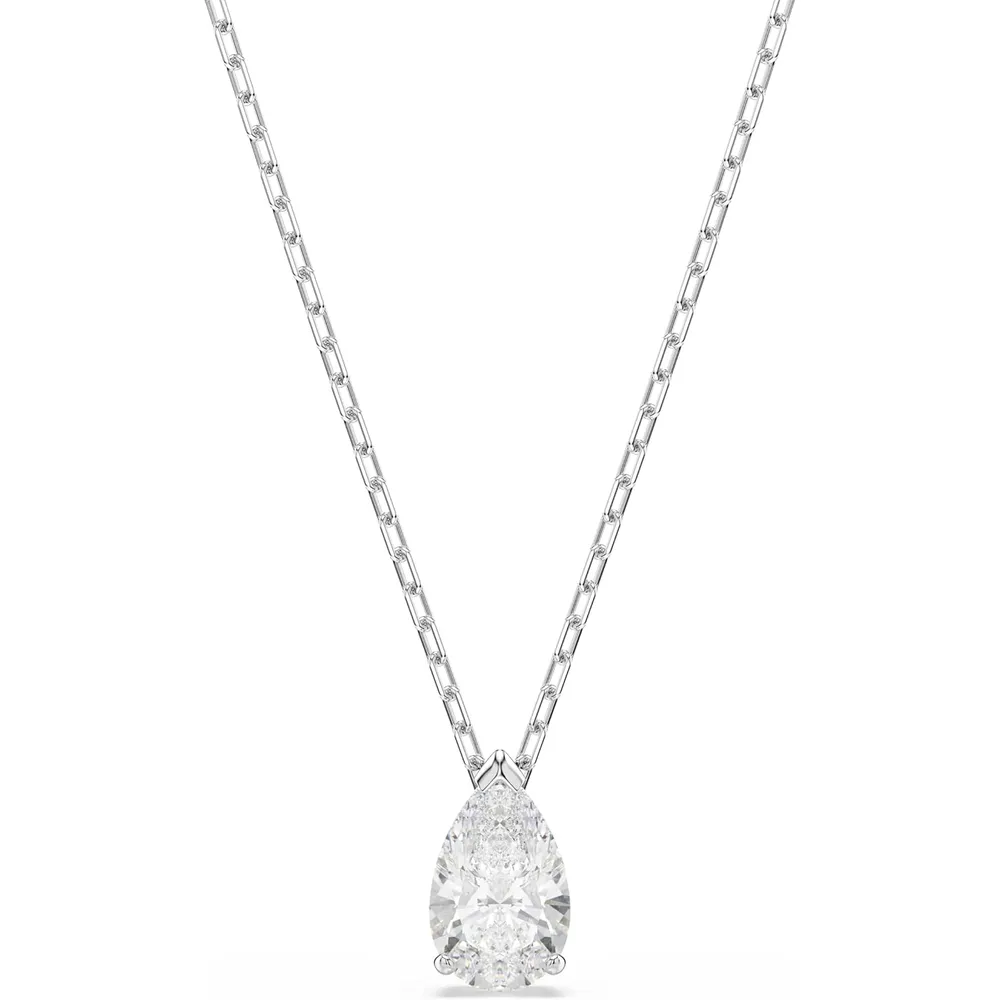 SWAROVSKI CONJUNTO COLLAR Y ARETES GOTA STILLA ATTRACT ACABADO RODIO PARA MUJER | TRANSPARENTE