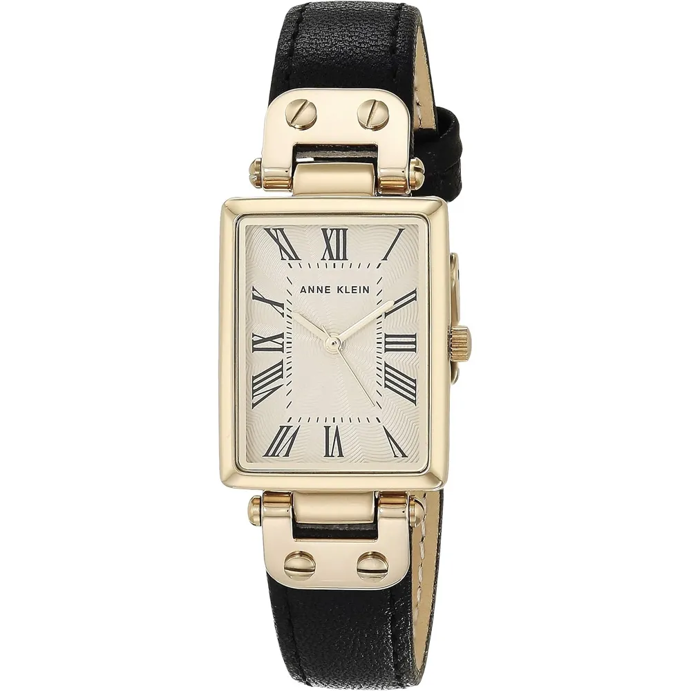 Anne Klein AK/3752 reloj femenino de piel | 35 mm - Negro/Oro