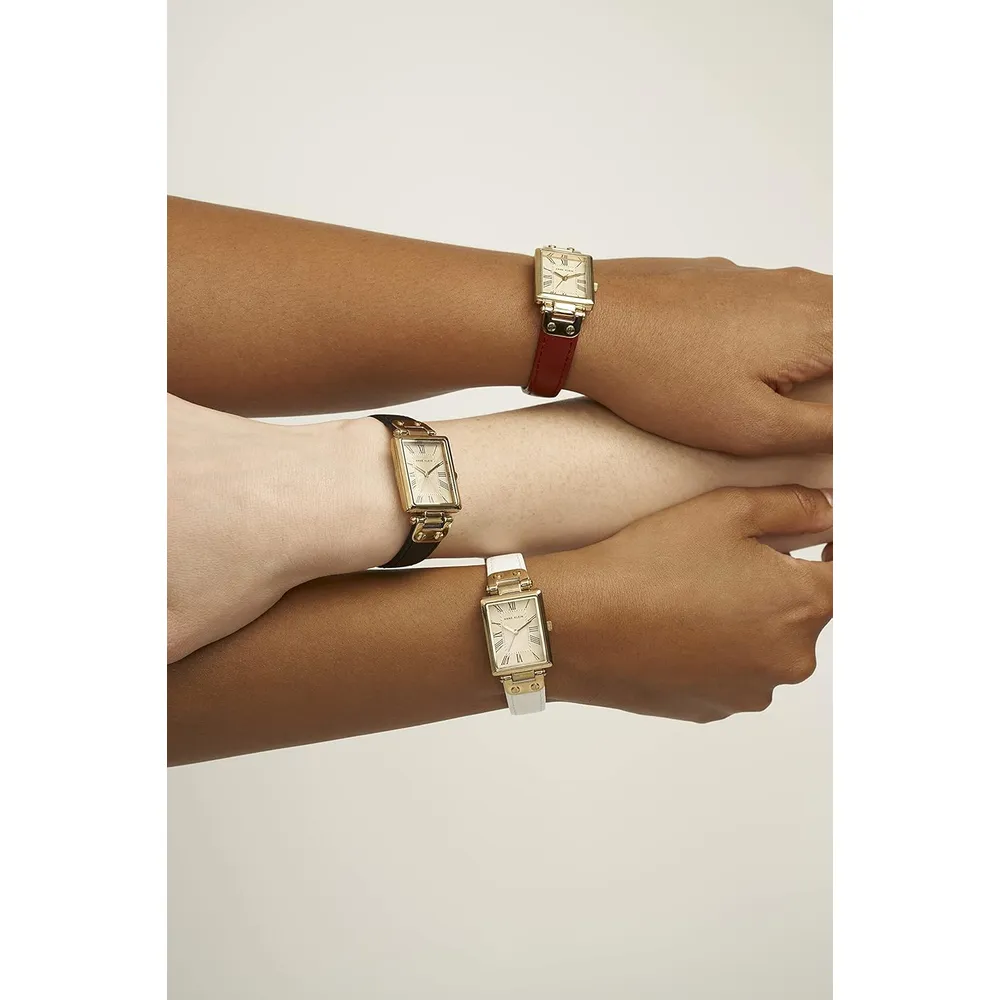 Anne Klein AK/3752 reloj femenino de piel | 35 mm - Negro/Oro