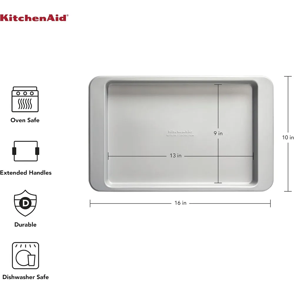 KitchenAid bandeja para hornear 9 x 13 in / 23 x 33 cm, acero | Plateado