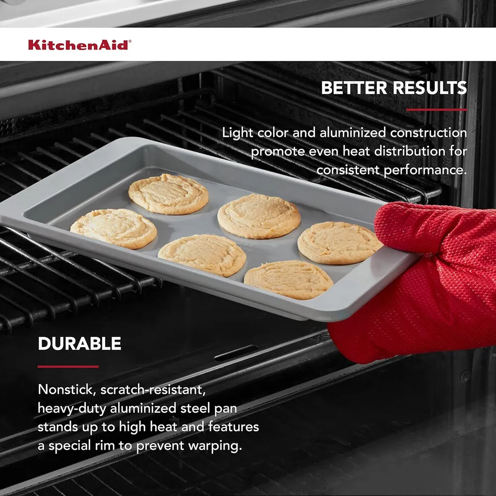 KitchenAid bandeja para hornear 9 x 13 in / 23 x 33 cm, acero | Plateado