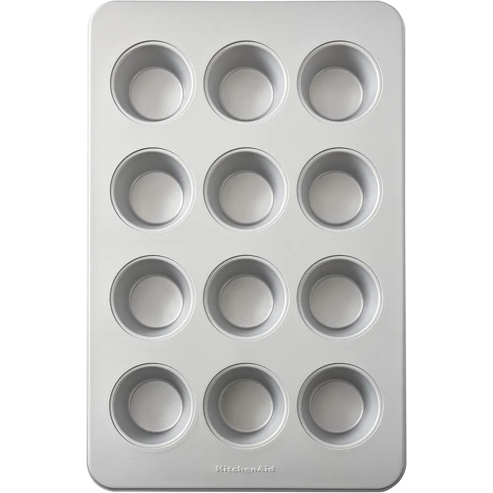 KitchenAid molde para magdalenas 12 tazas / 2.8 l, acero aluminizado | Plateado