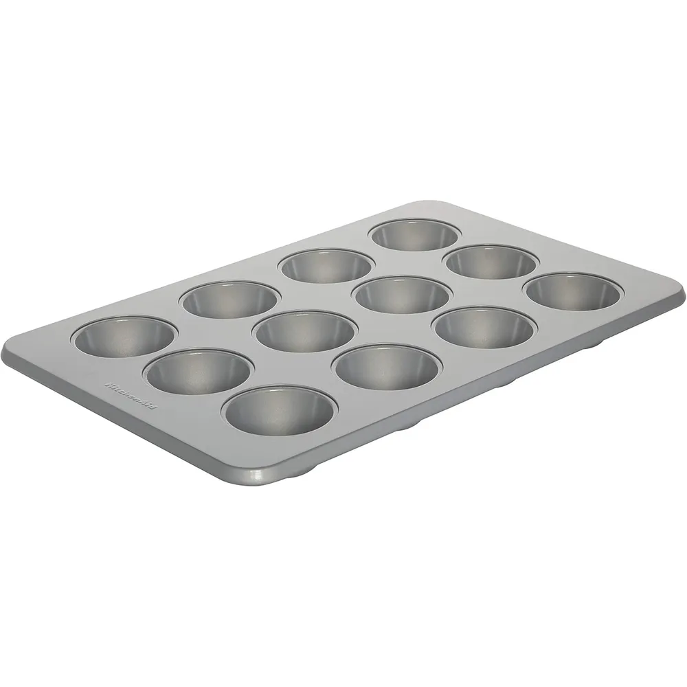 KitchenAid molde para magdalenas 12 tazas / 2.8 l, acero aluminizado | Plateado