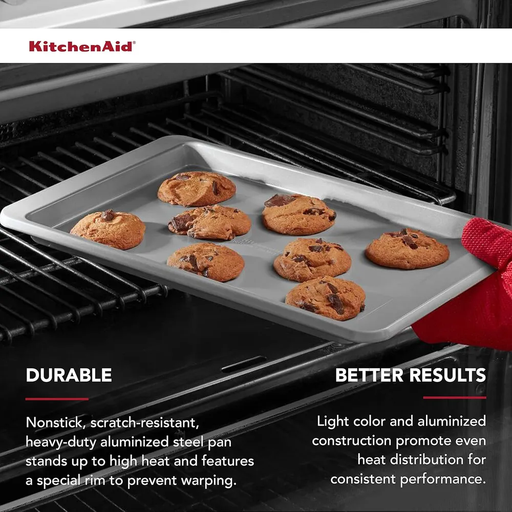 KitchenAid bandeja para hornear 10 x 15 in / 25 x 38 cm, acero | Plateado