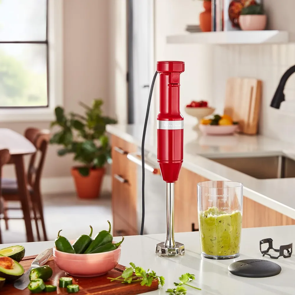 KITCHENAID KHBV53, BATIDORA DE MANO CON CABLE VELOCIDAD VARIABLE | ROJO IMPERIO