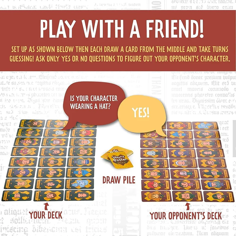 Paladone Harry Potter oficial versión inglés, juego de cartas “Who is It?”
