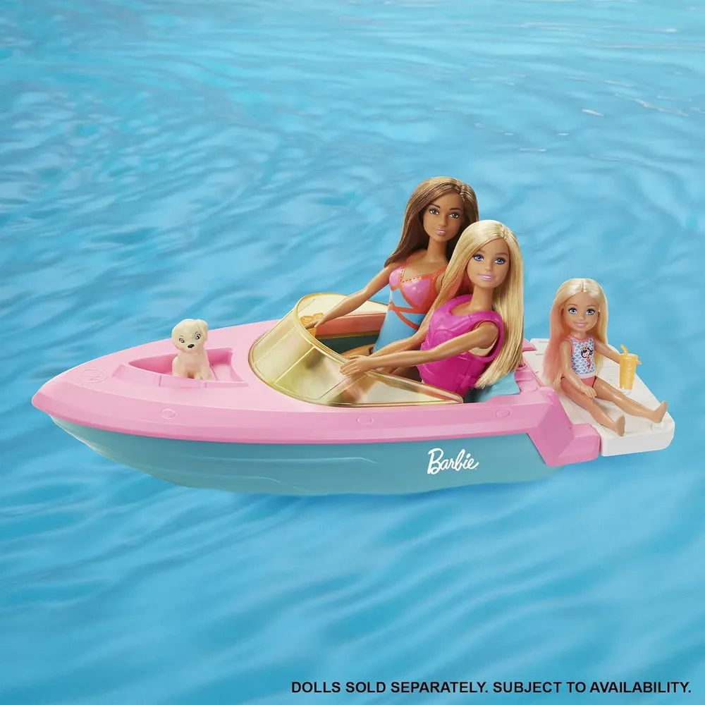 BARBIE BARCO CON PERRITO Y ACCESORIOS