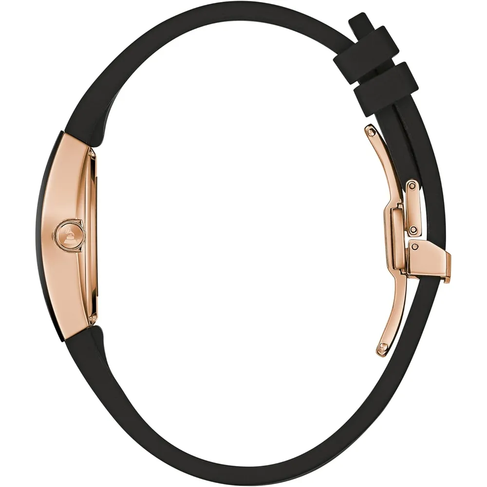 Bulova reloj Latin Grammy Gemini mujer cuarzo acero correa silicona cristal | Negro