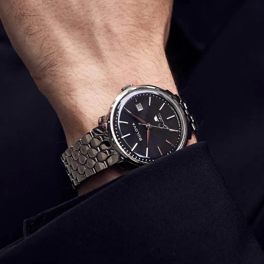 b08fflhq5z_5_webp.webp Bulova reloj Frank Sinatra hombre automático 3 agujas correa cuero | Plata