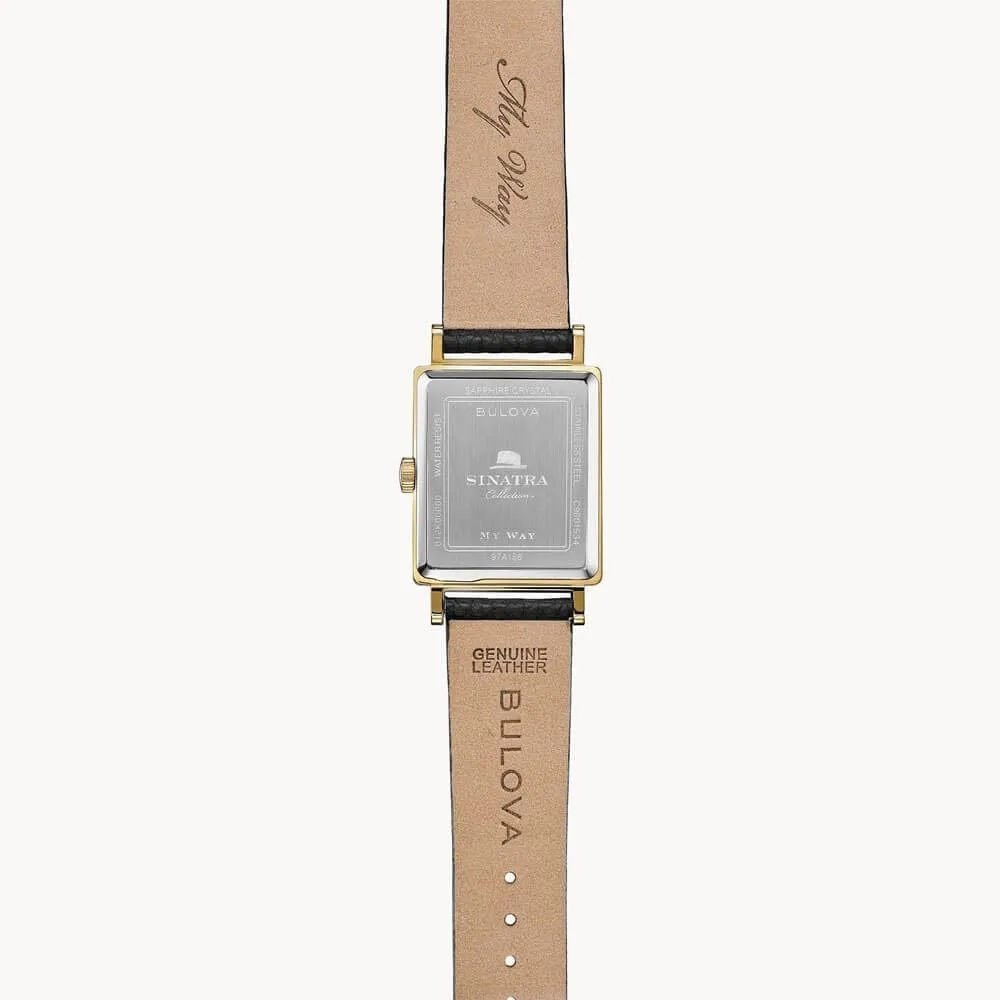 Bulova reloj Frank Sinatra hombre automático 3 agujas fecha cristal zafiro | Negro