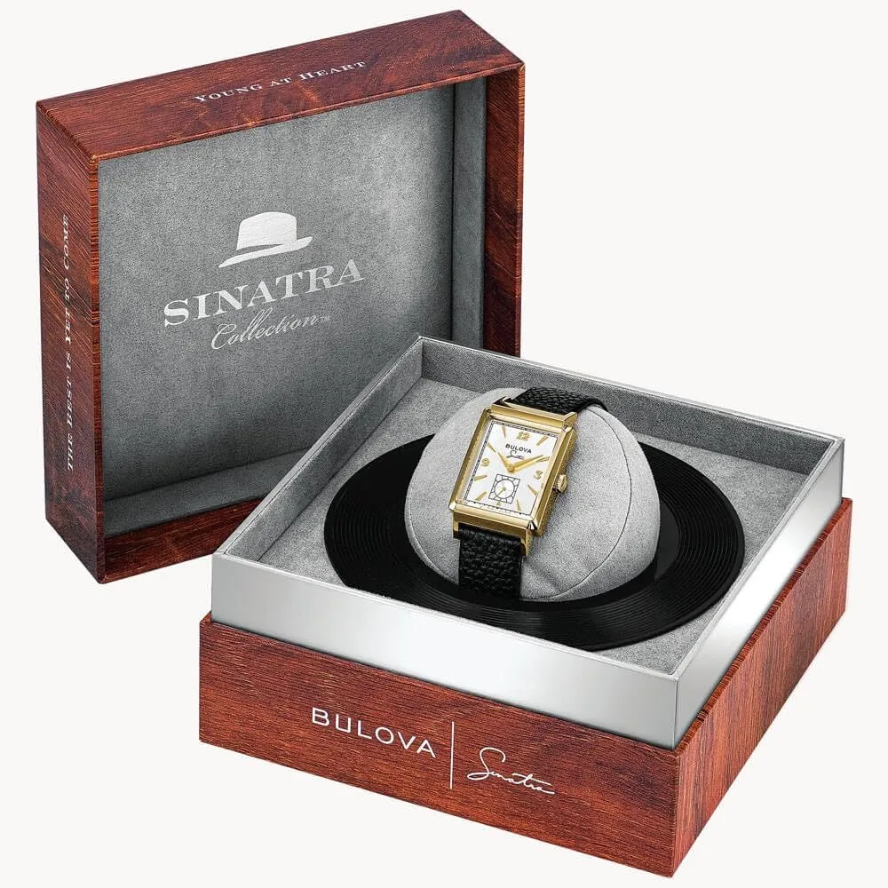 Bulova reloj Frank Sinatra hombre automático 3 agujas fecha cristal zafiro | Negro