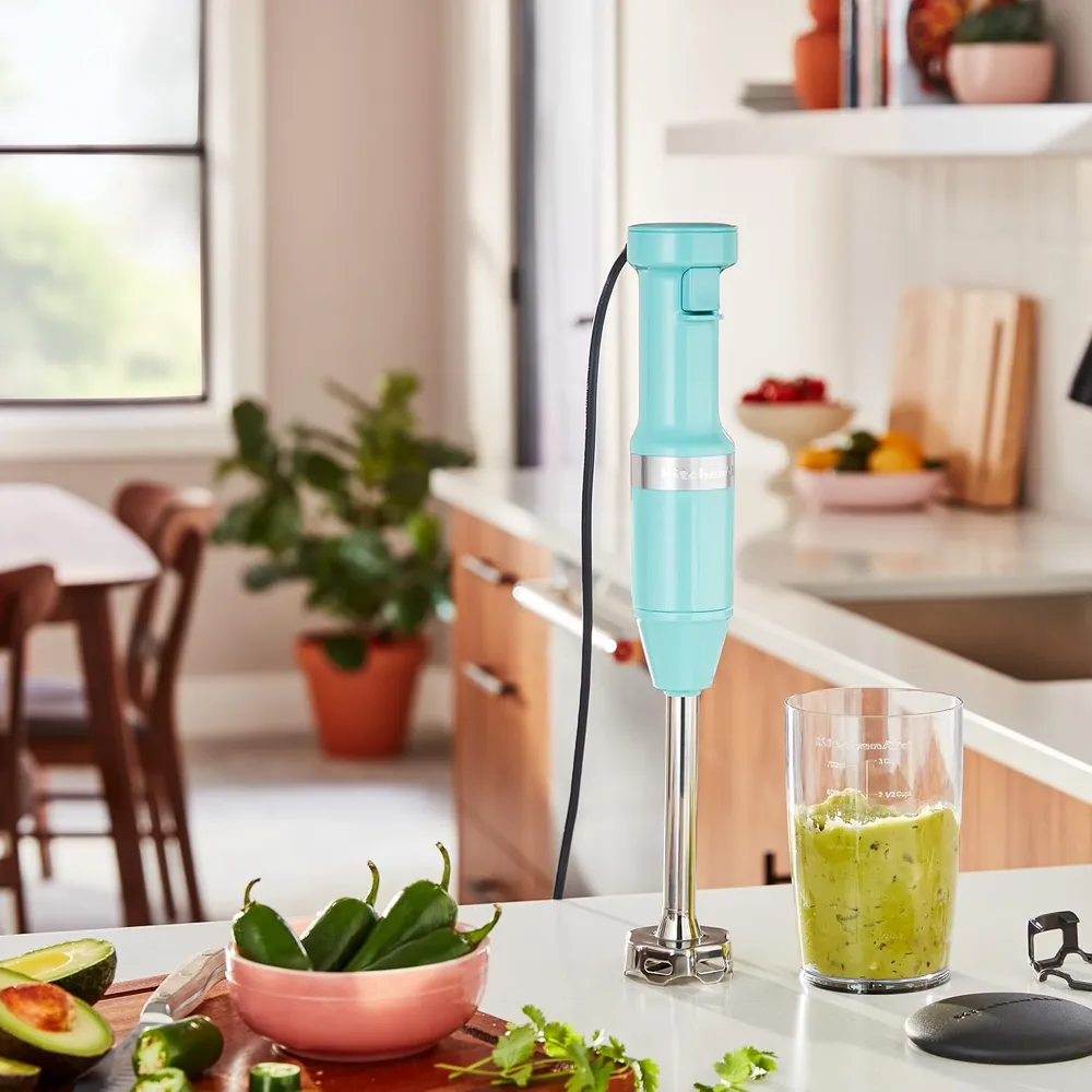 KITCHENAID KHBV53, BATIDORA DE MANO CON CABLE VELOCIDAD VARIABLE | AQUA SKY